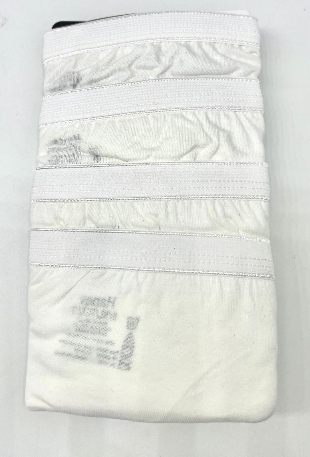 Hanes Classics Women’s Panties 12 Pair High Cut Cotton White Underwear Size 8
