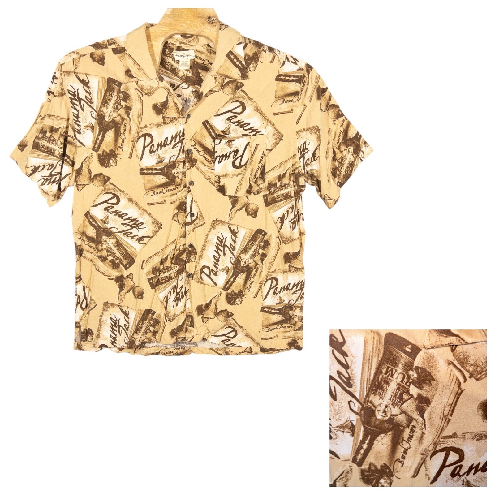 Panama Jack Rum 100% Rayon Hawaiian Shirt Mens XXL AOP Resortwear Beach Vacation