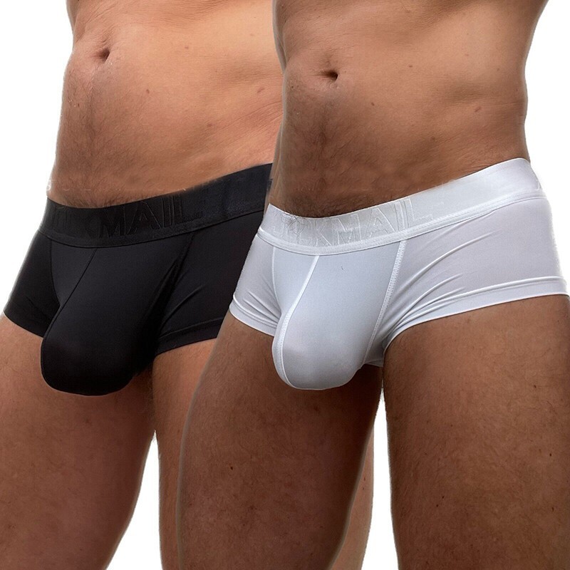 JOCKMAIL Men’s Sexy Silky Enhancing Pouch Boxer Underwear Low Waist Trunk Shorts