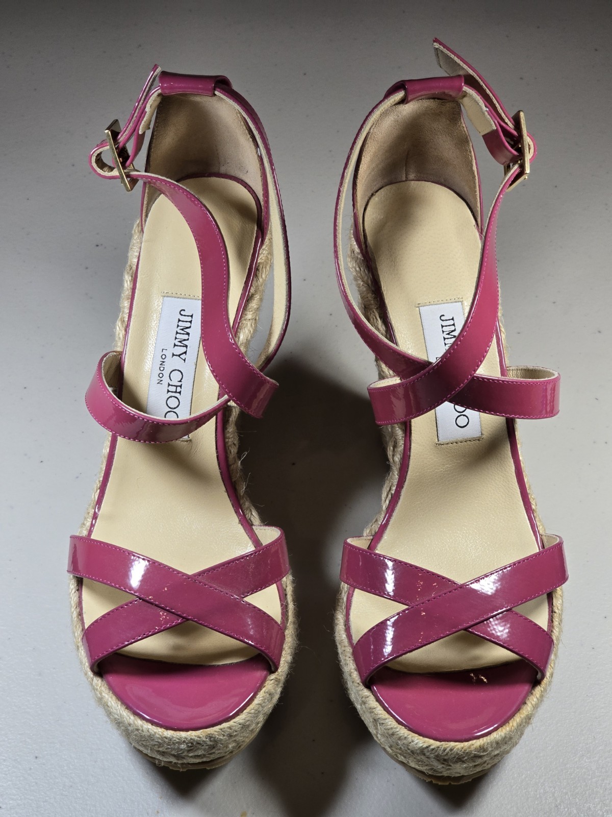 Jimmy Choo Hi Heel Wedge Sandal Pink Strap Size 39 New Other