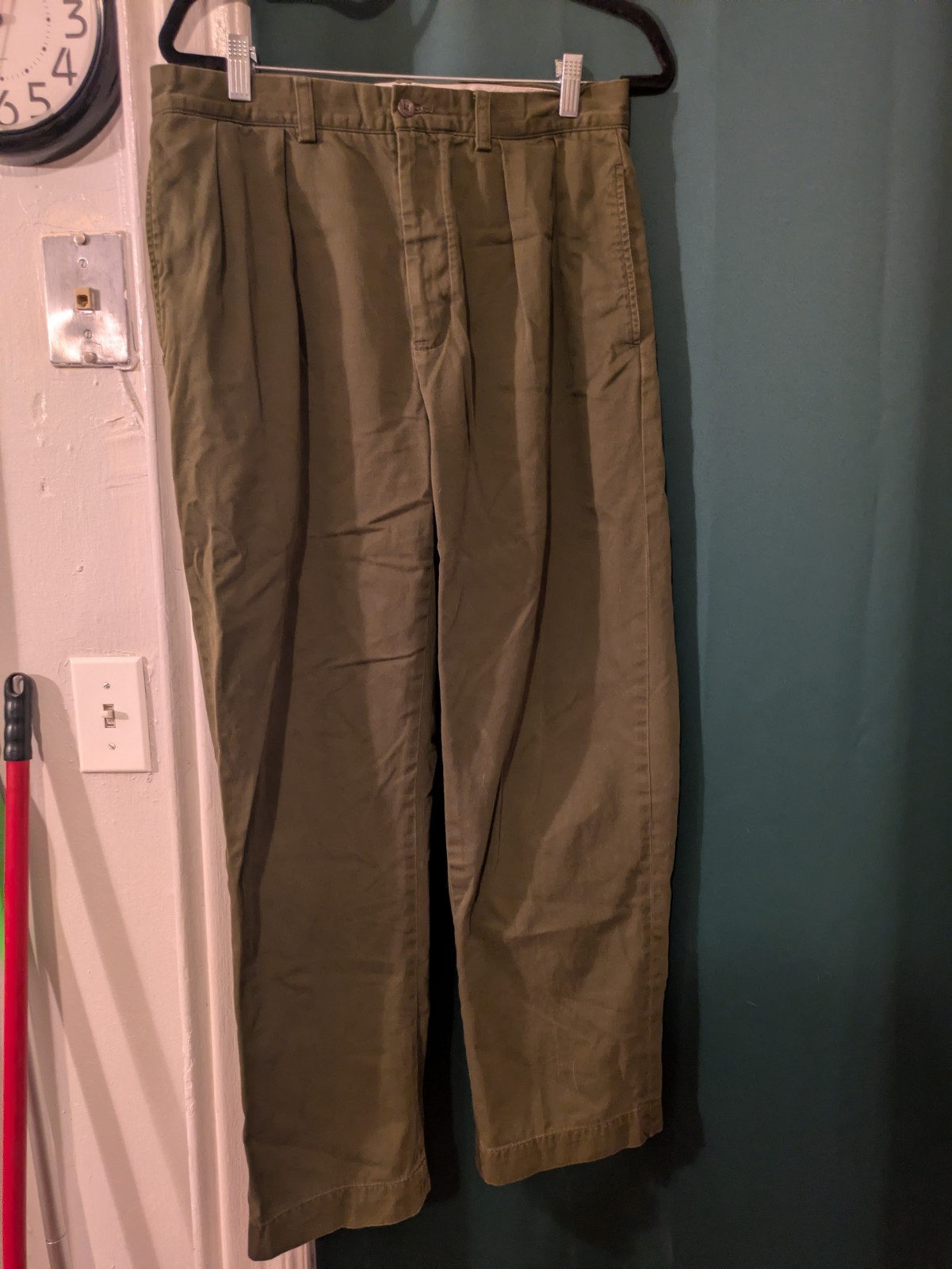 Vintage Polo Ralph Lauren Green Pleated Andrew Chino Pants 32×30