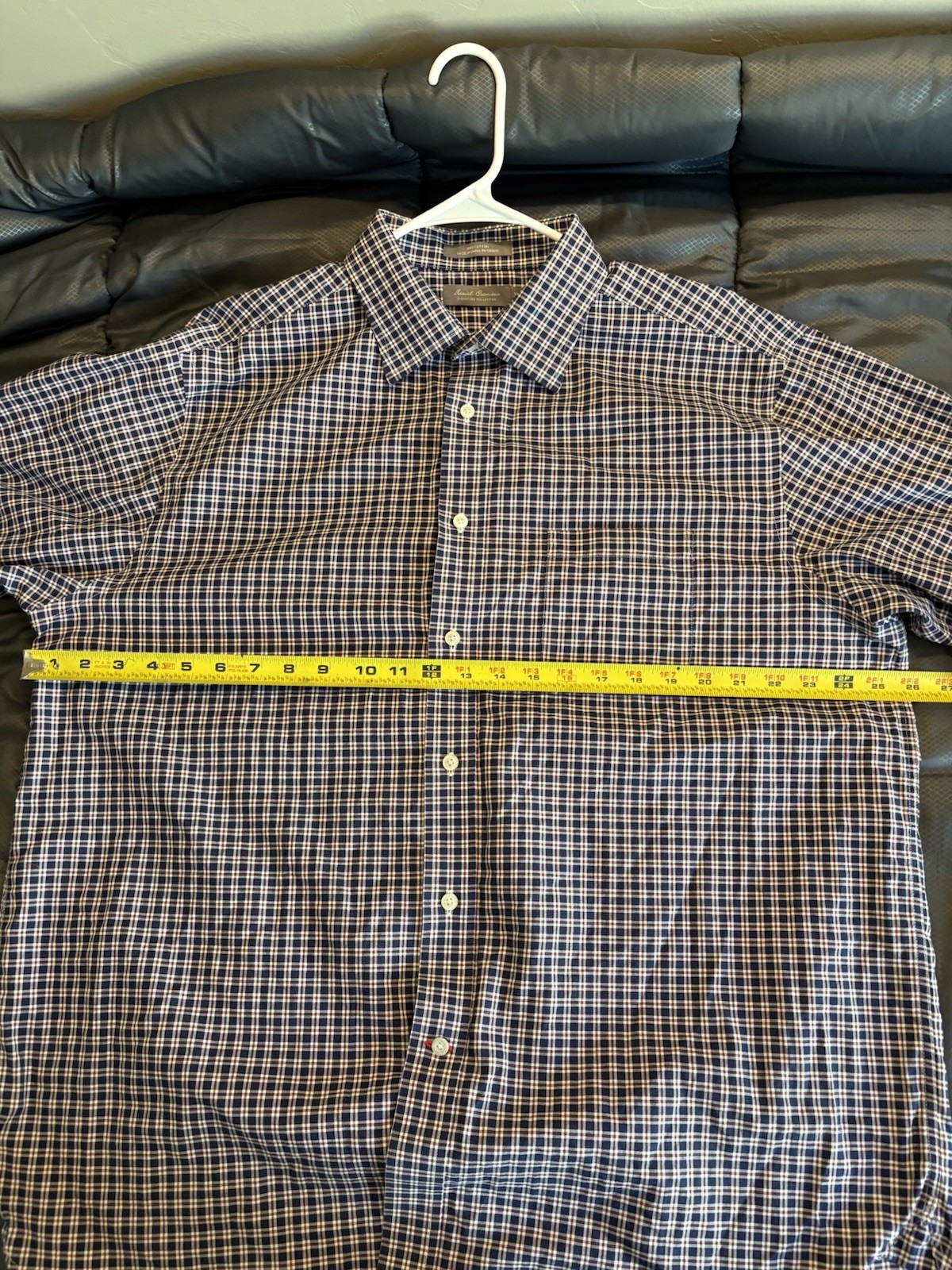 Daniel Cremieux Men’s XL Blue/White/Red Check Woven Cotton Button-Up Shirt