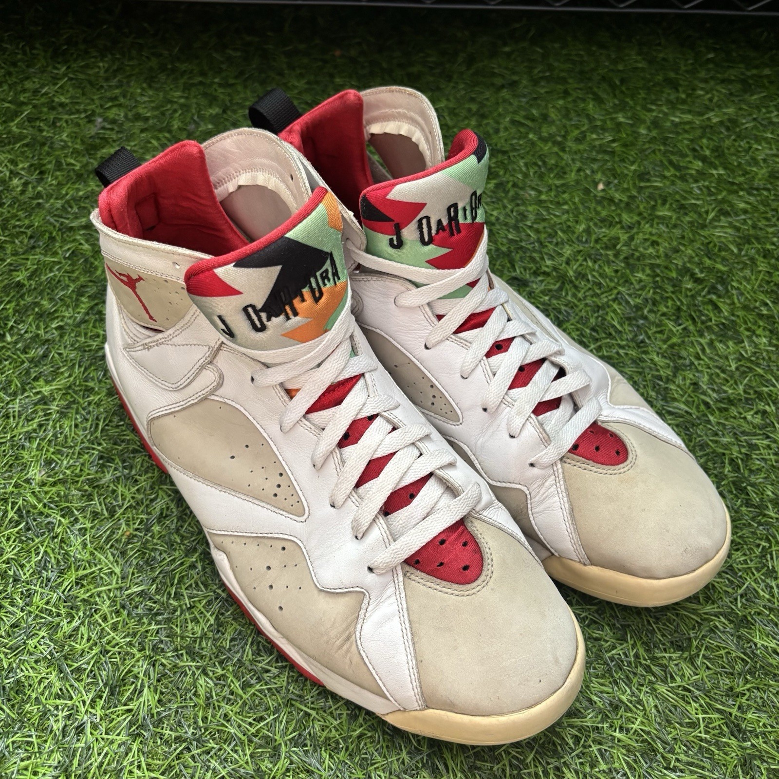 2015 Jordan Air Jordan 7 Retro Hare White Light Silver True Red 304775-125 Sz 13