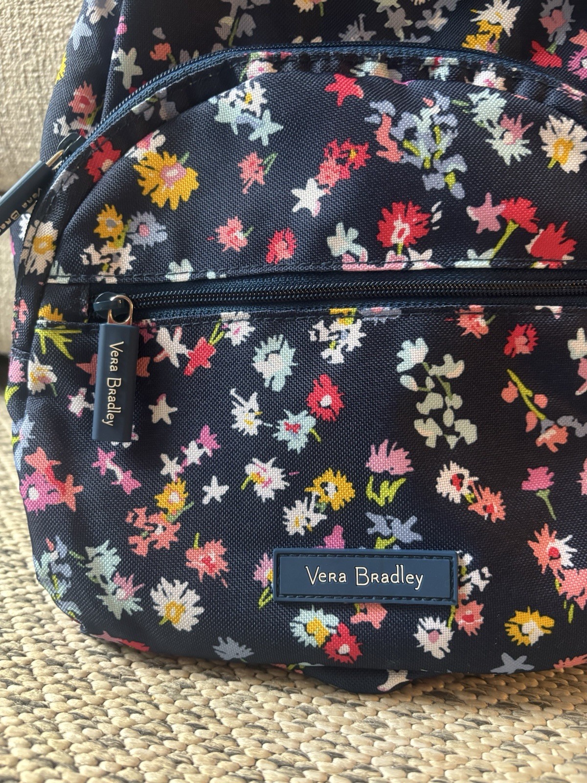 Vera Bradley Small Backpack SCATTERED WILDFLOWERS EUC