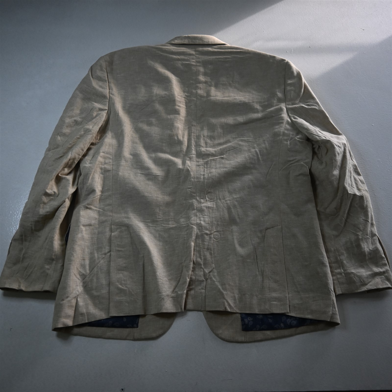 Jos A Bank 48R 40×26 Khaki Linen Slim Fit Mens Jacket Pants Suit