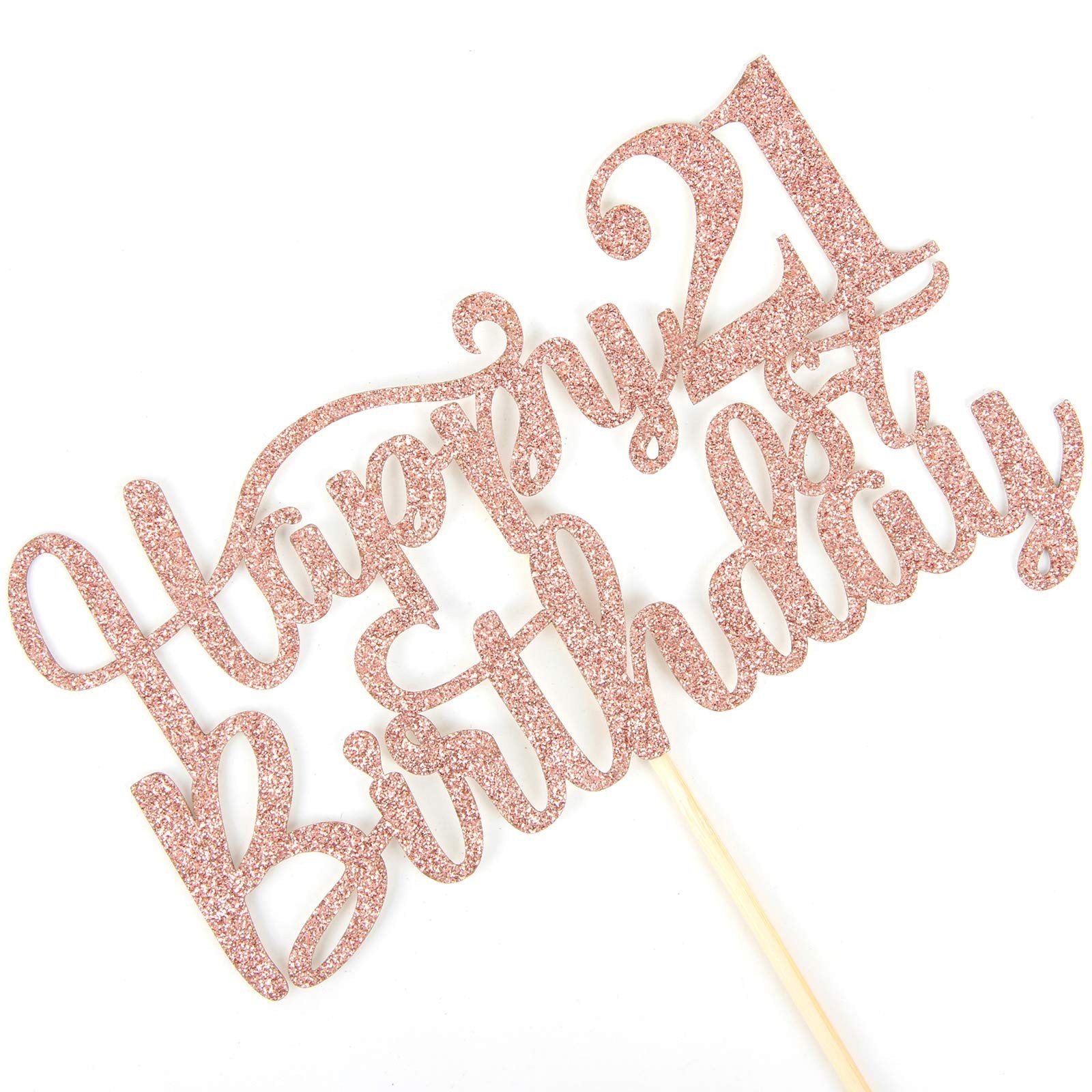 Happy 21st Birthday Cake Topper, 21st Birthday/Anniversary Party Supplies, Ch…