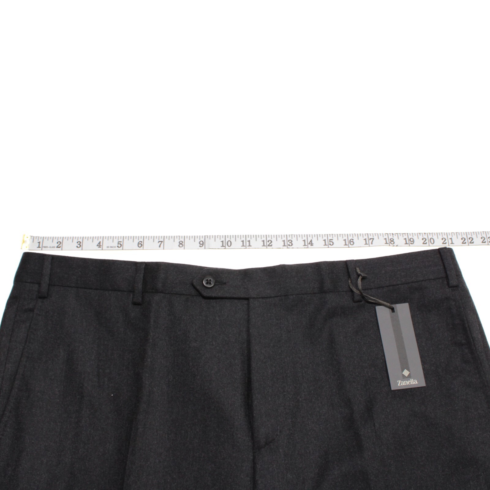 Zanella NWD Dress Pants Size 42 US Devon In Solid Gray 100% Wool
