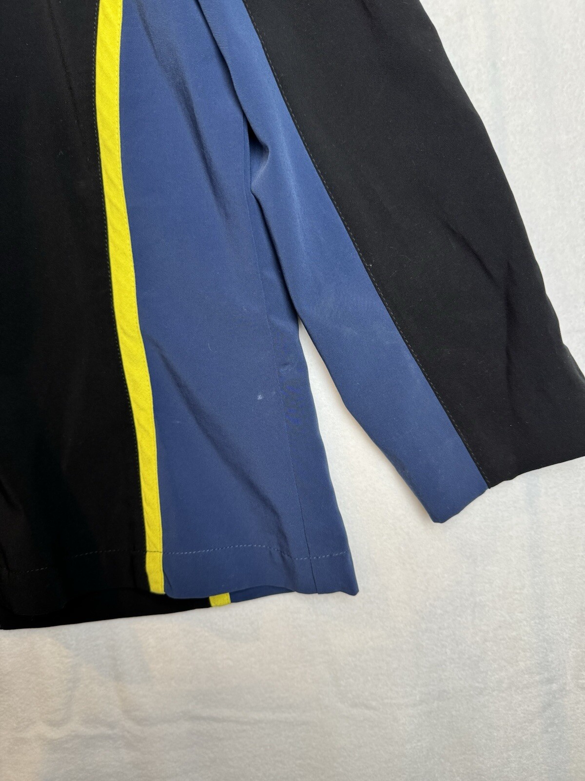 Vtg St. John Yellow Label Blue And Black Zip Bomber Jacket S
