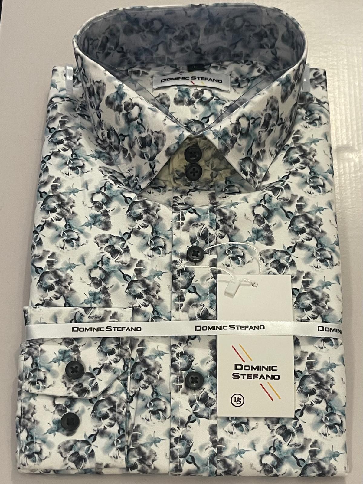 Floral Printed-Satin Feel Fabric-Smart Classic-Casual-Party-Cocktail-Shirt (558)