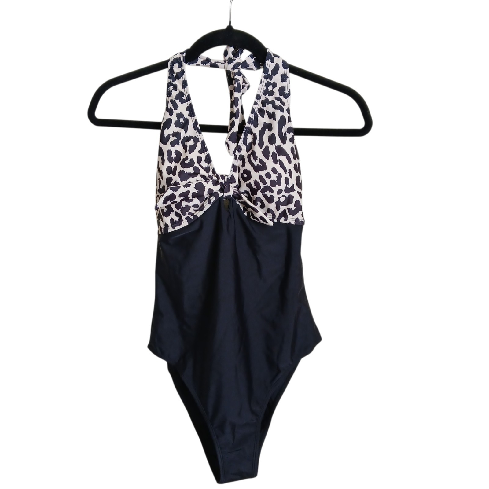 Animal Print One Piece Swimsuit Womens Size Medium Halter Neck Amazon Swimwear M