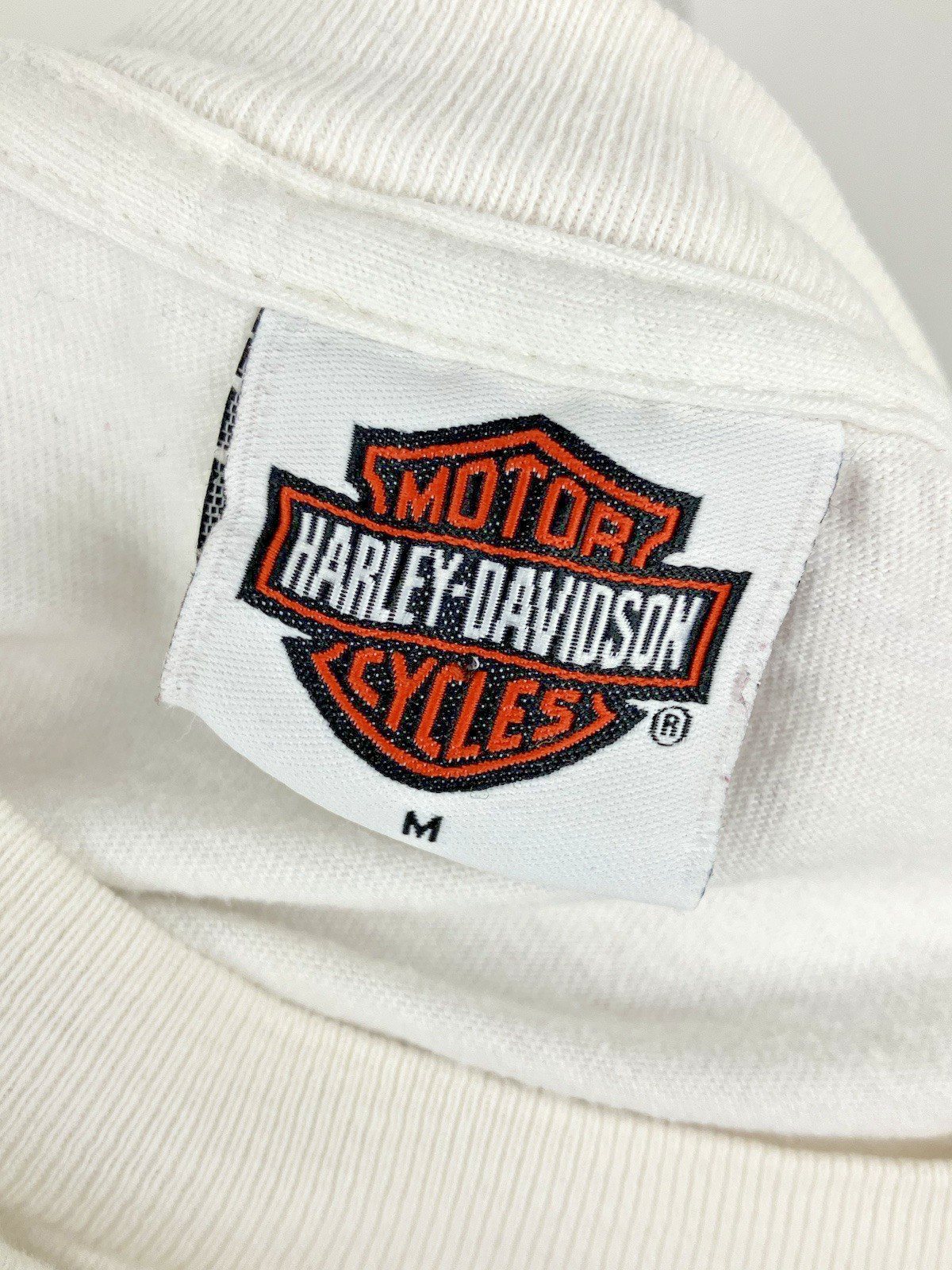 HARLEY-DAVIDSON Men’s M Waterford City Ireland Long Sleeve Tee White STAINED