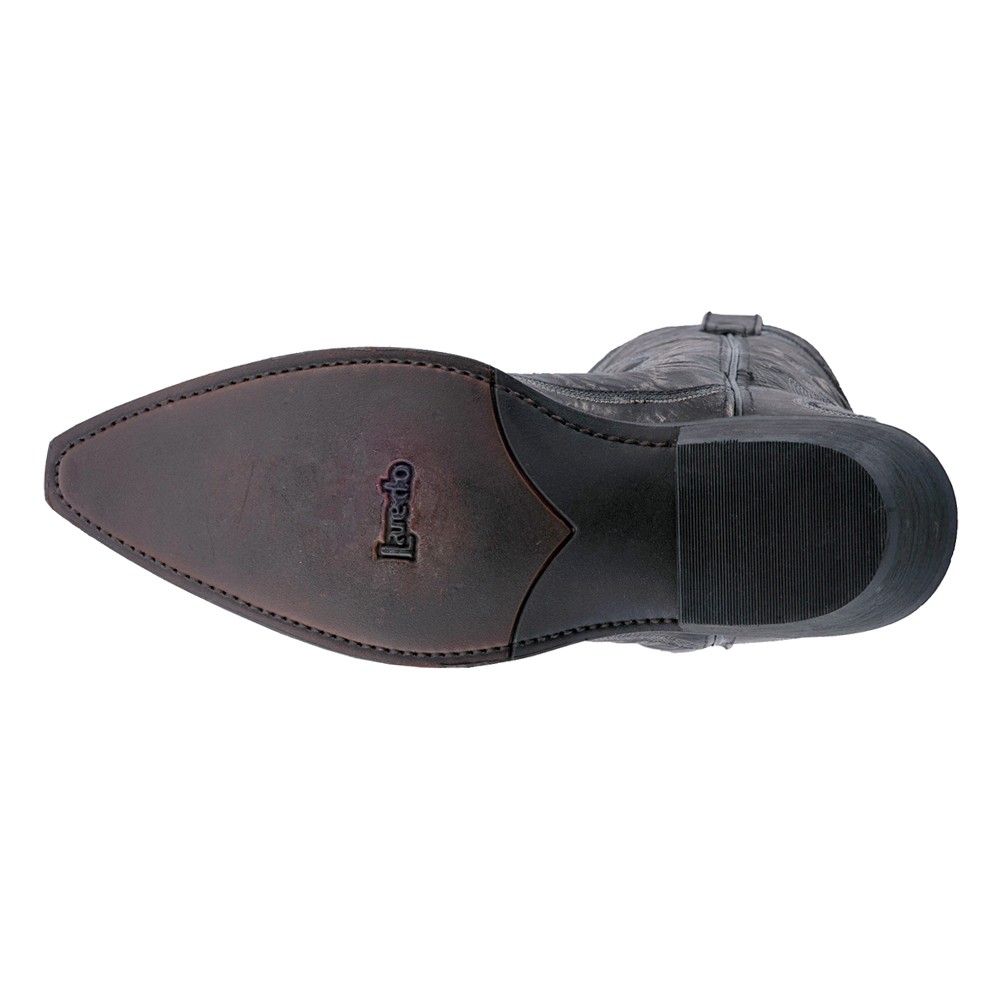 Laredo Garrett Distressed Snip Toe Pull On Cowboy Mens Black Casual Boots 68407