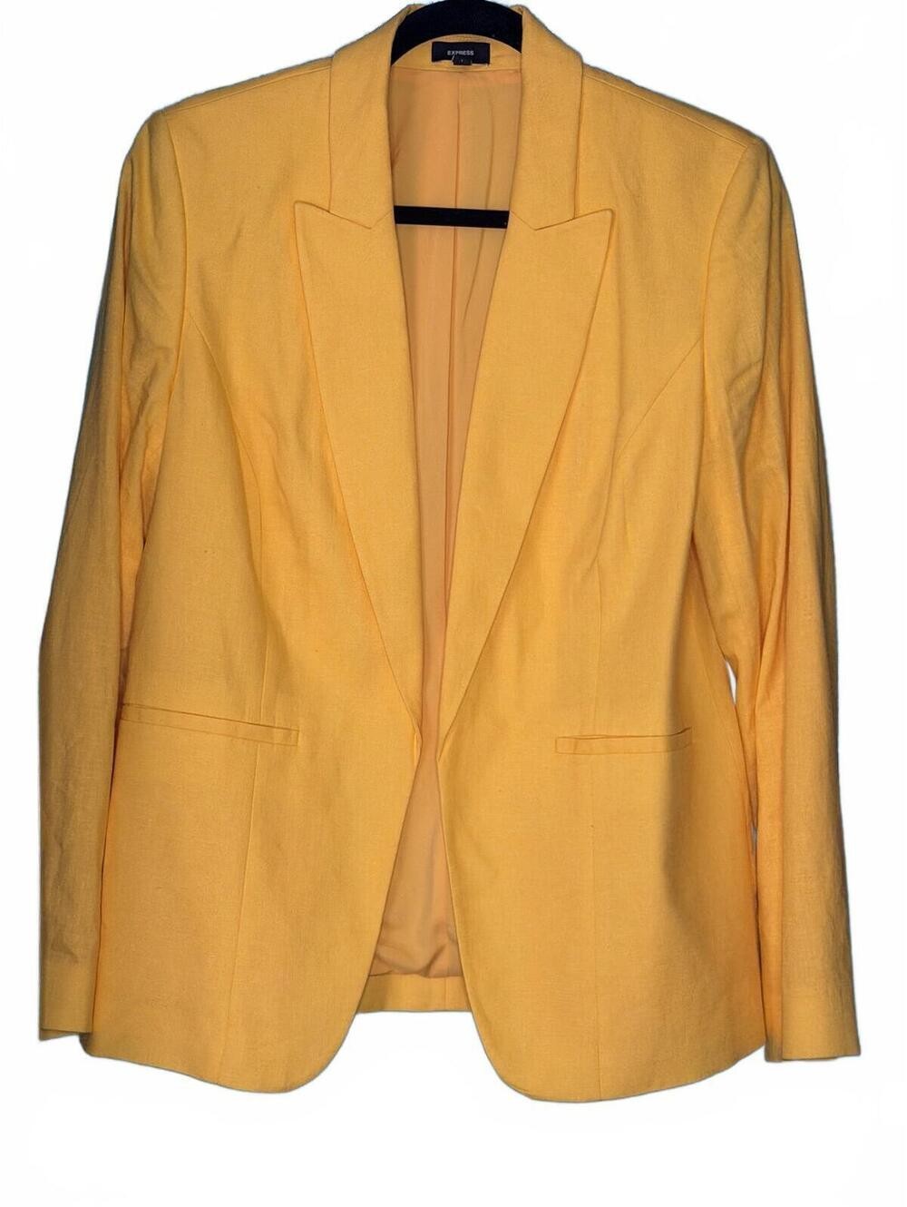 Express Yellow Linen Blend Blazer – Size L