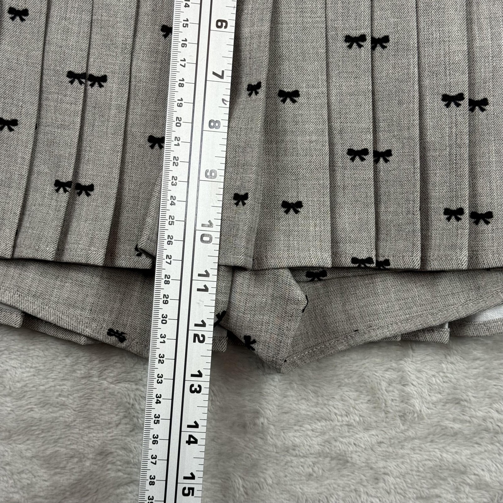 Hesperus Womens Pleated Bow Print Skort Gray Kawaii Skimmer CHP40596-1 Size M