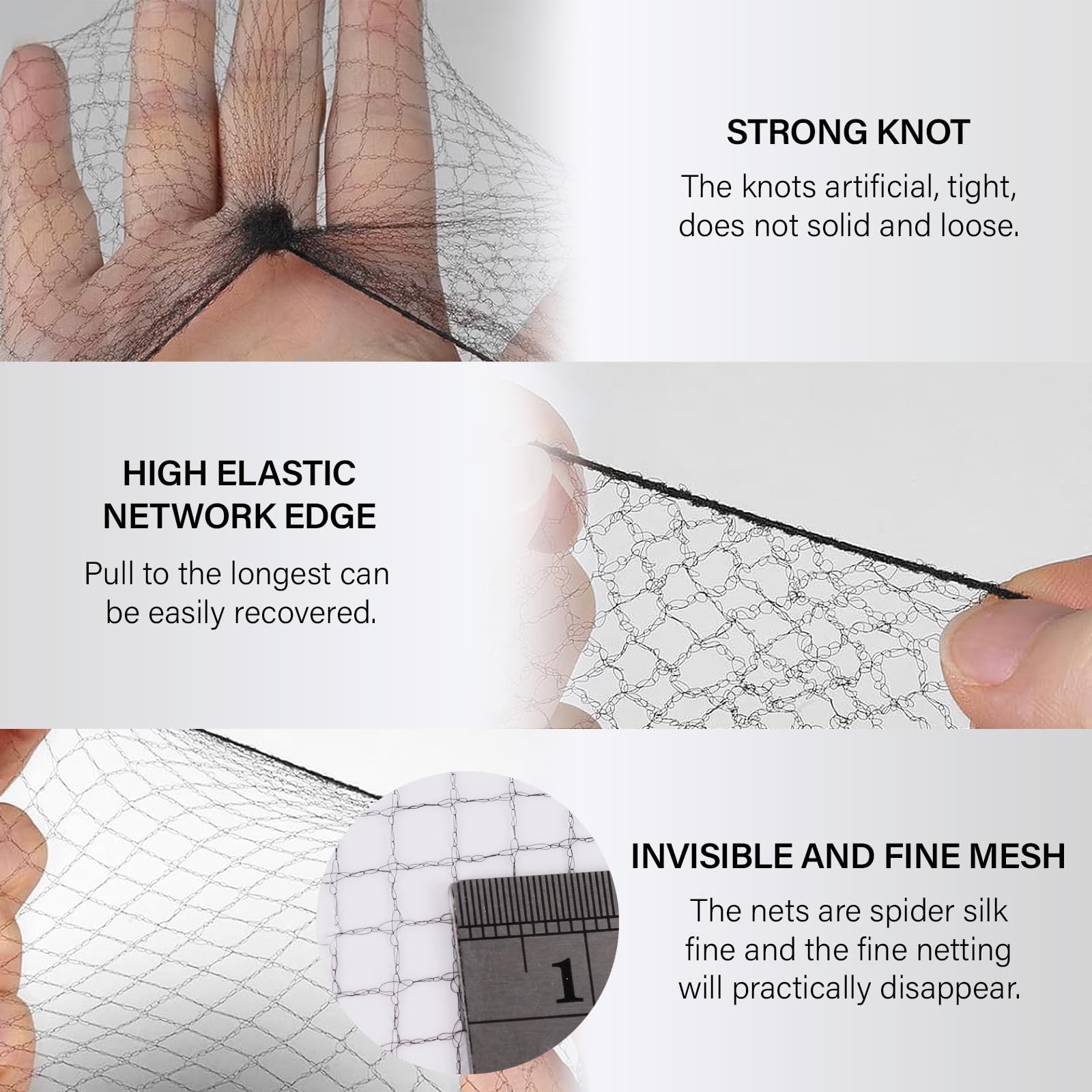 Hair Net 100 Pcs, 20 Inches Hair Nets Elasticity Invisible Elastic Mesh for F…