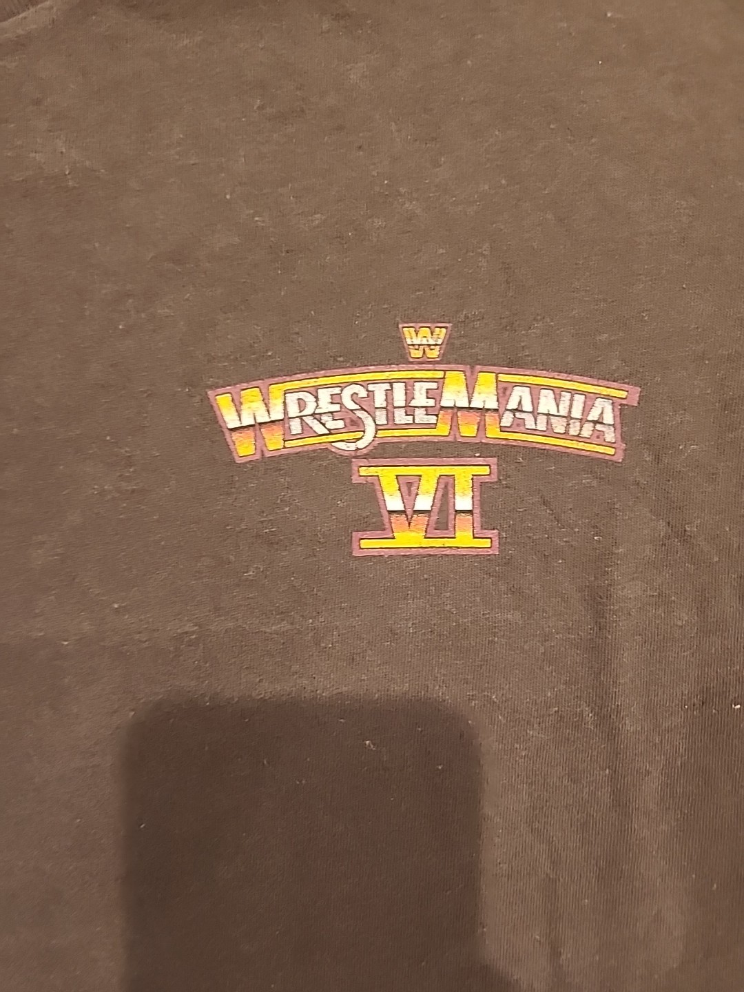 New WWE WrestleMania VI Hogan Ultimate Warrior Mens Medium Wrestling 80s Tee