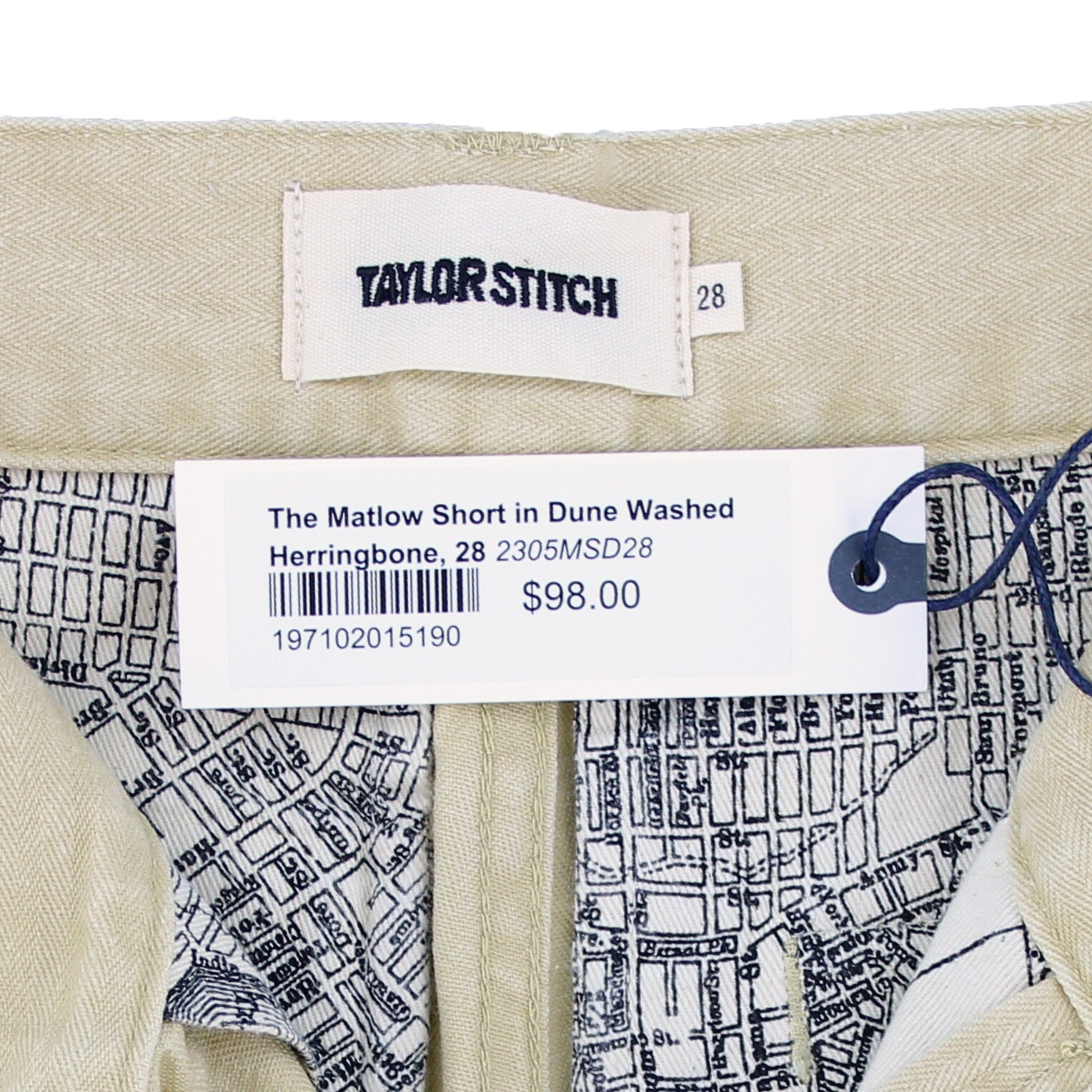 Taylor Stitch Men’s Matlow Short 100% Organic Cotton Vintage Dockside Style $98