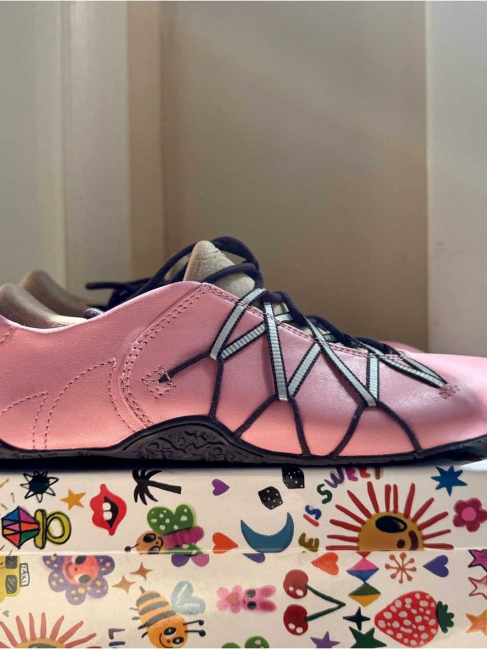 Jeffrey Campbell Regimen Ankle Wrap Ballet Sneakers Pink 8