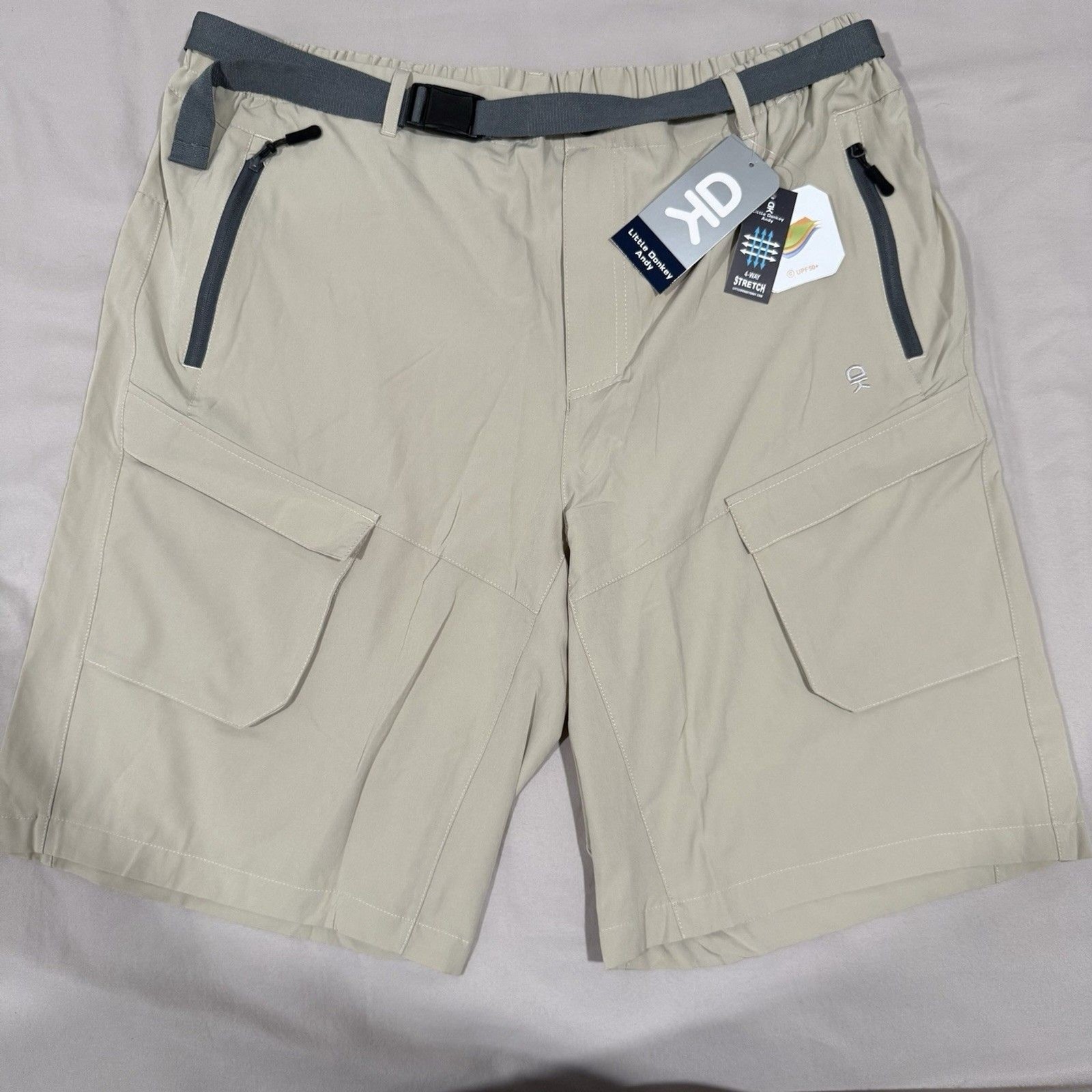 Men’s Stretch Quick Dry UPF 50+ Cargo Shorts In Khaki – XL