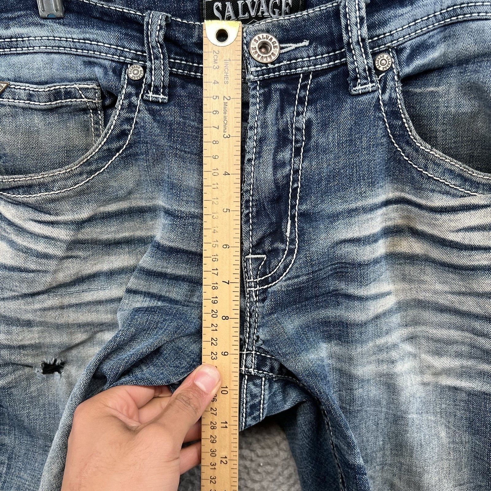 Salvage Mayhem Boot Jeans Mens 32 R Fit 33×32 Blue Denim Pants BKE Buckle Cut