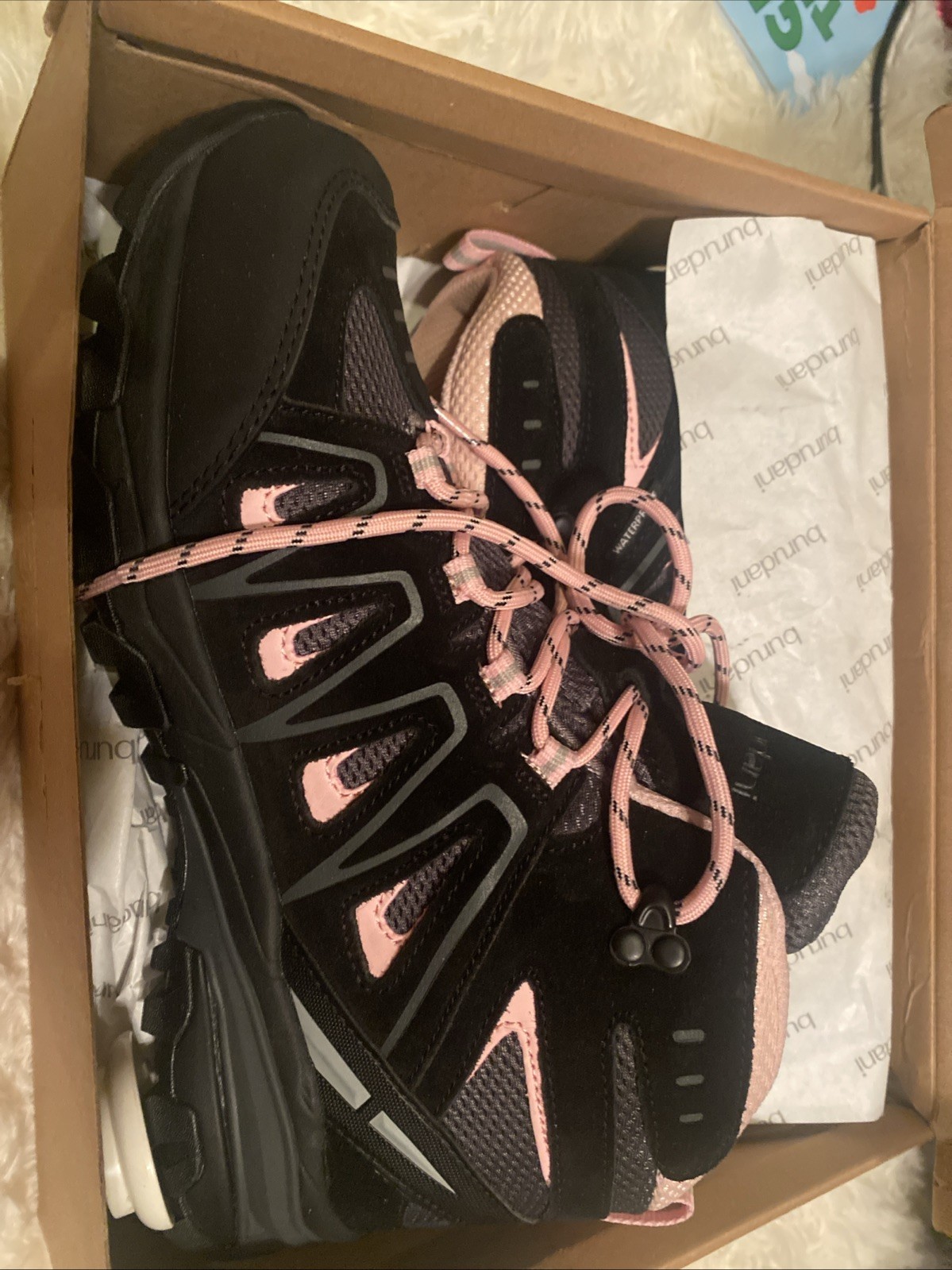 Burudani Hiking Boots Outdoor Comfortable Trekking Camping Trail Pink Black