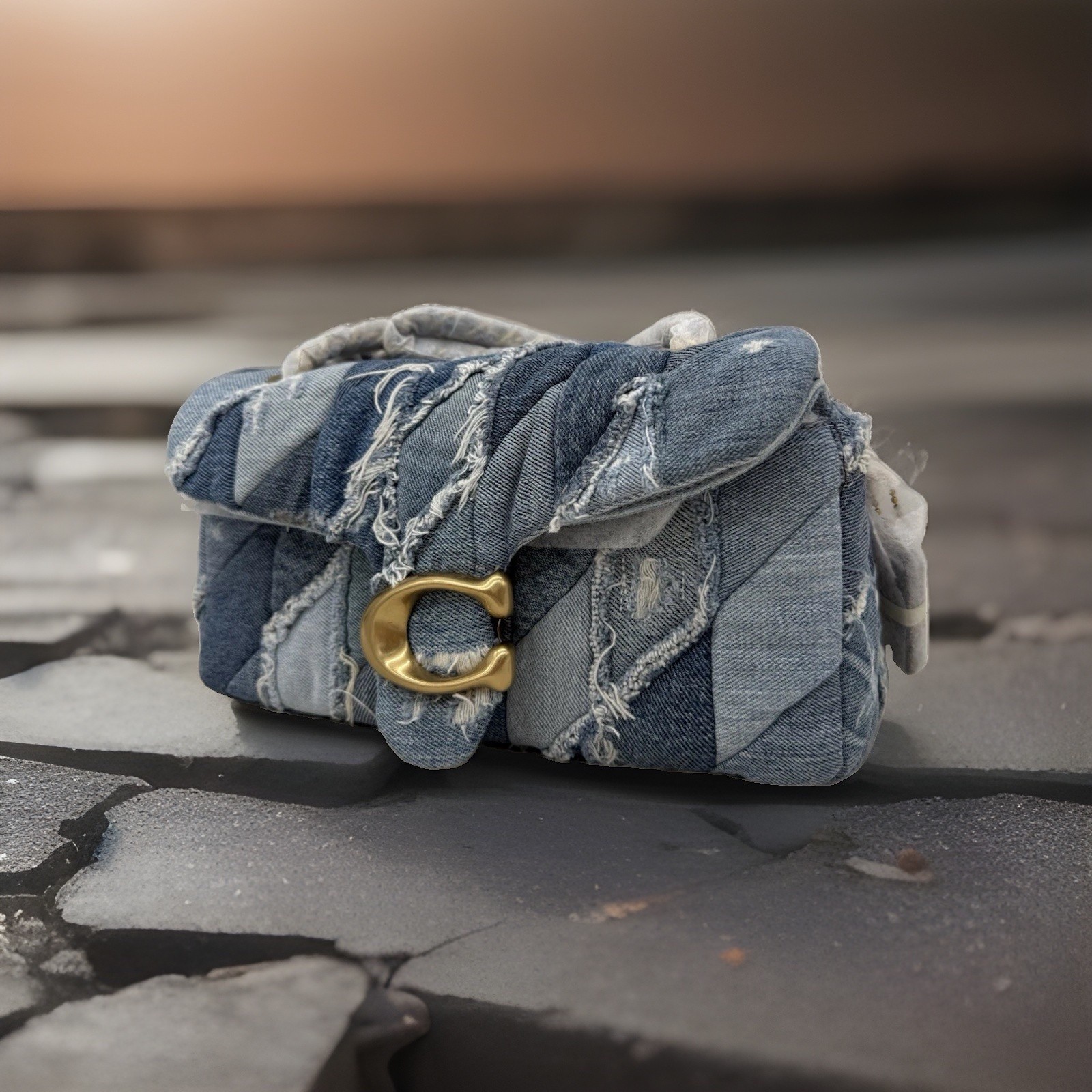 AUTH NWT $695 COACH Tabby 26 Repurposed Denim Patchwork Quilted Shoulder Bag