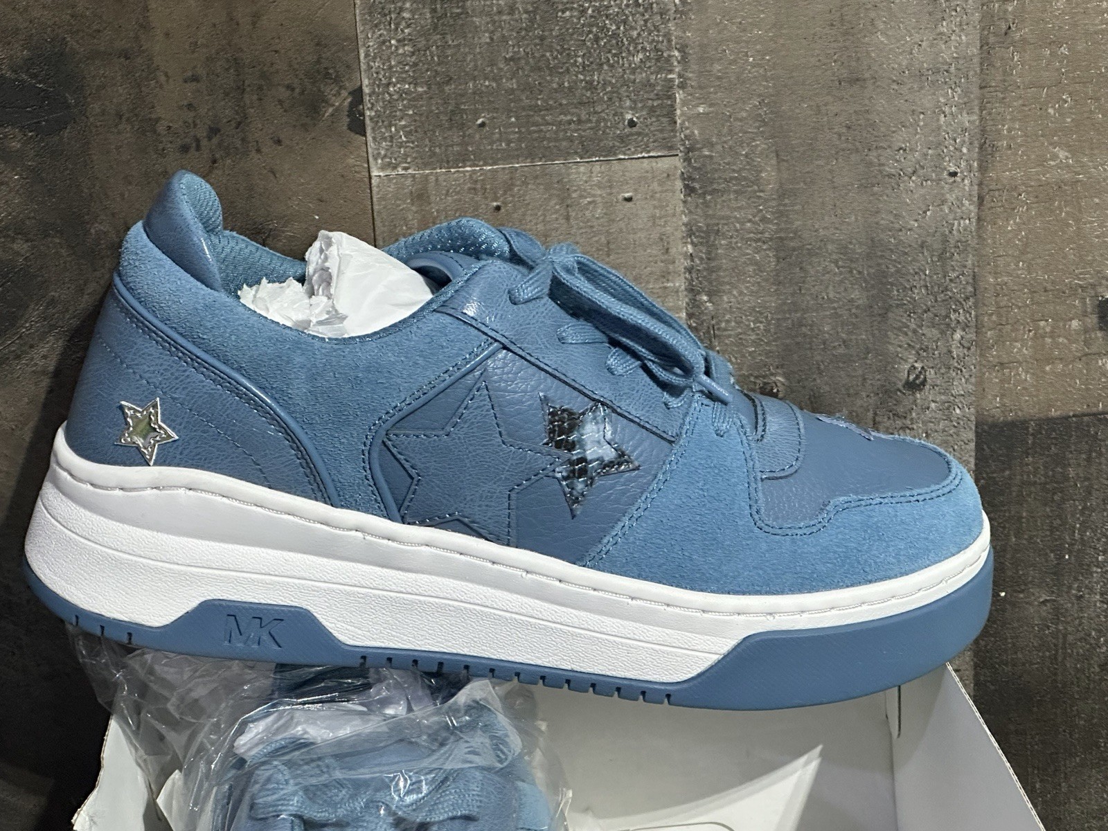 Michael Kors Blue Leather Tote Bag Purse & Lexi Sneaker Shoe Cornflower Blue