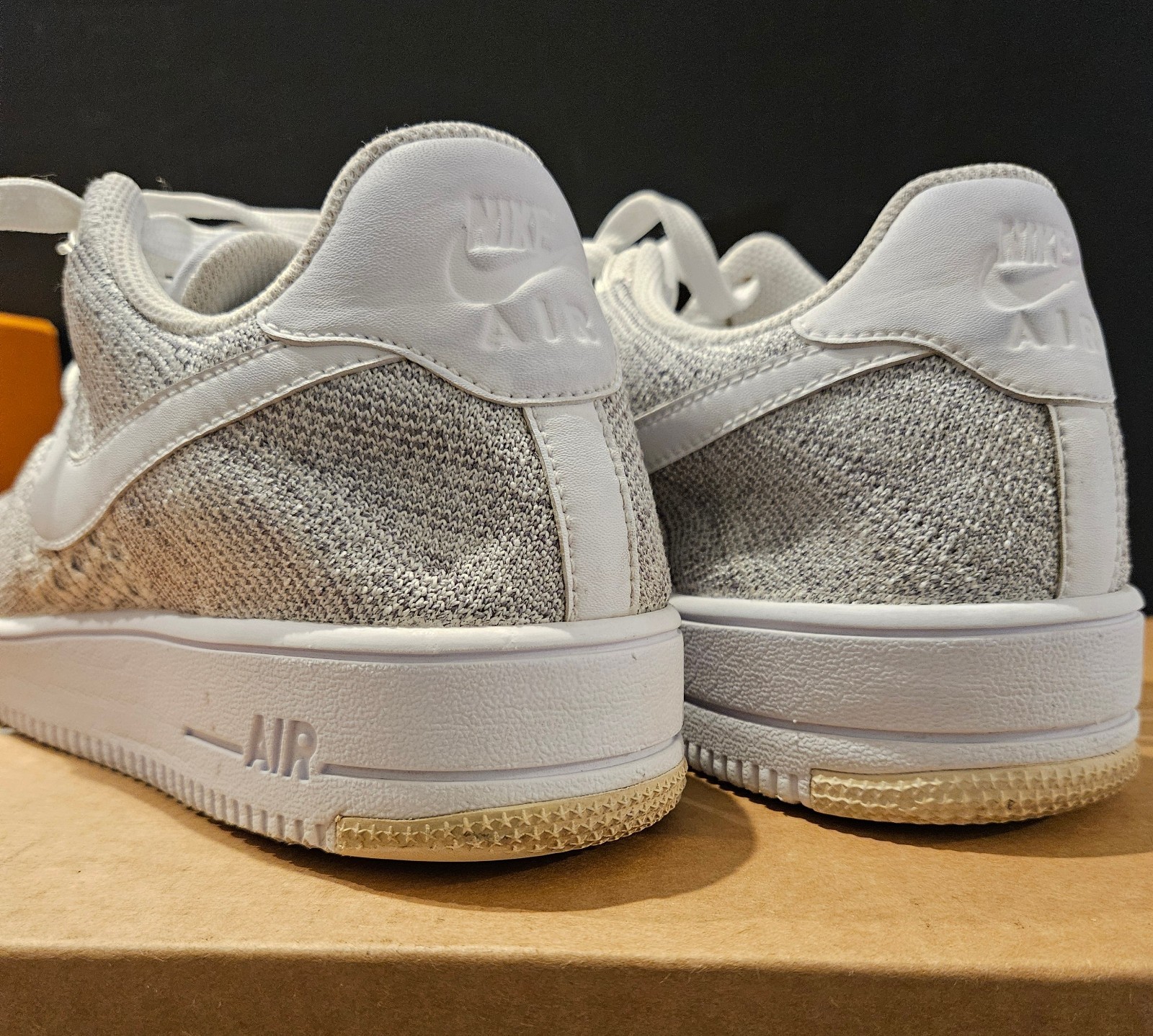 NIKE 2015 AIR FORCE 1 LOW 817419-006 FLYKNIT COOL GREY US 10.5