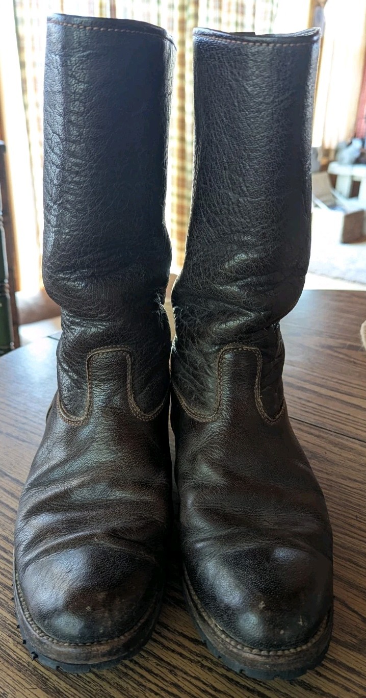 Arandu Argentina Handmade Brown Leather Riding Boots Tall 12.75″ T – 10″ L Foot