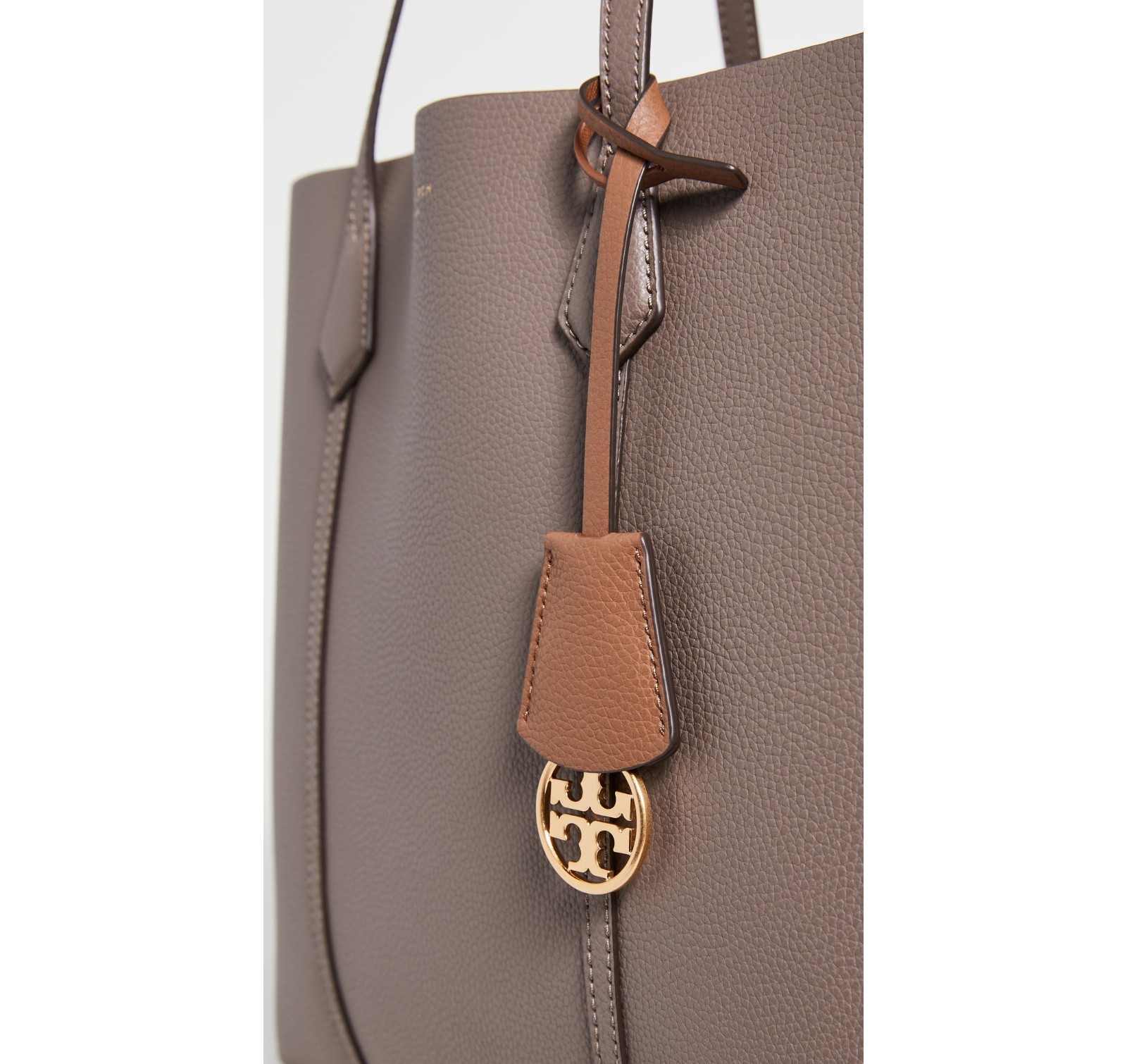 Tory Burch Perry Large Leather Tote – Clam Shell