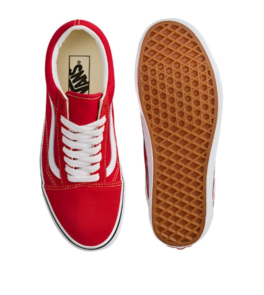 NEW! Vans Old Skool Red/White Men Skate Shoes Canvas Size 8.5 Men 10 Women