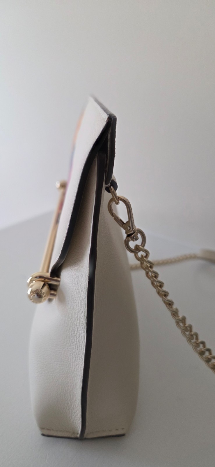 Strathberry Stylist leather Shoulder Clutch bag ~ Vanilla with Flowers