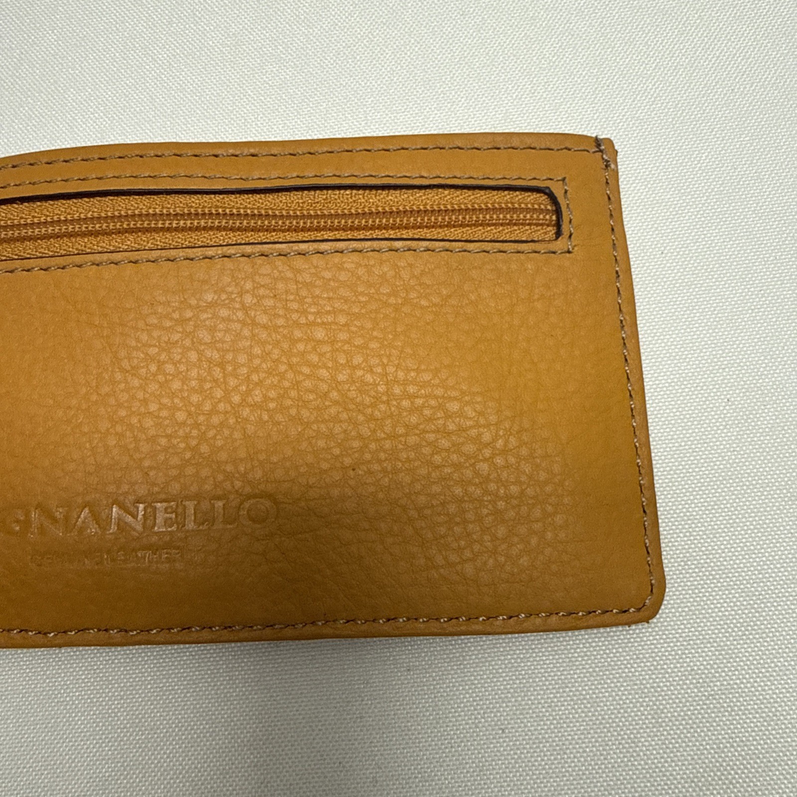 TIGNANELLO Leather Slim Card Wallet Coin Purse Dandelion YELLOW 6.75 X 3.25” NEW