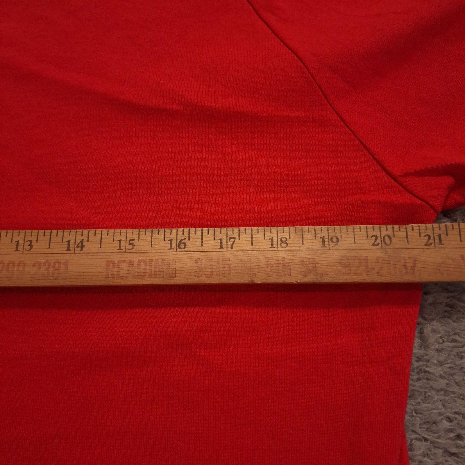 80s Rawlings Shirt Mens Large Red Ringer V Neck Raglan Short Sleeve Baseball