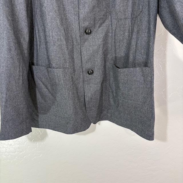 Brooks Brothers Blazer Mens 44R Gray Wool Classic Patch Pocket Vitale Barberis