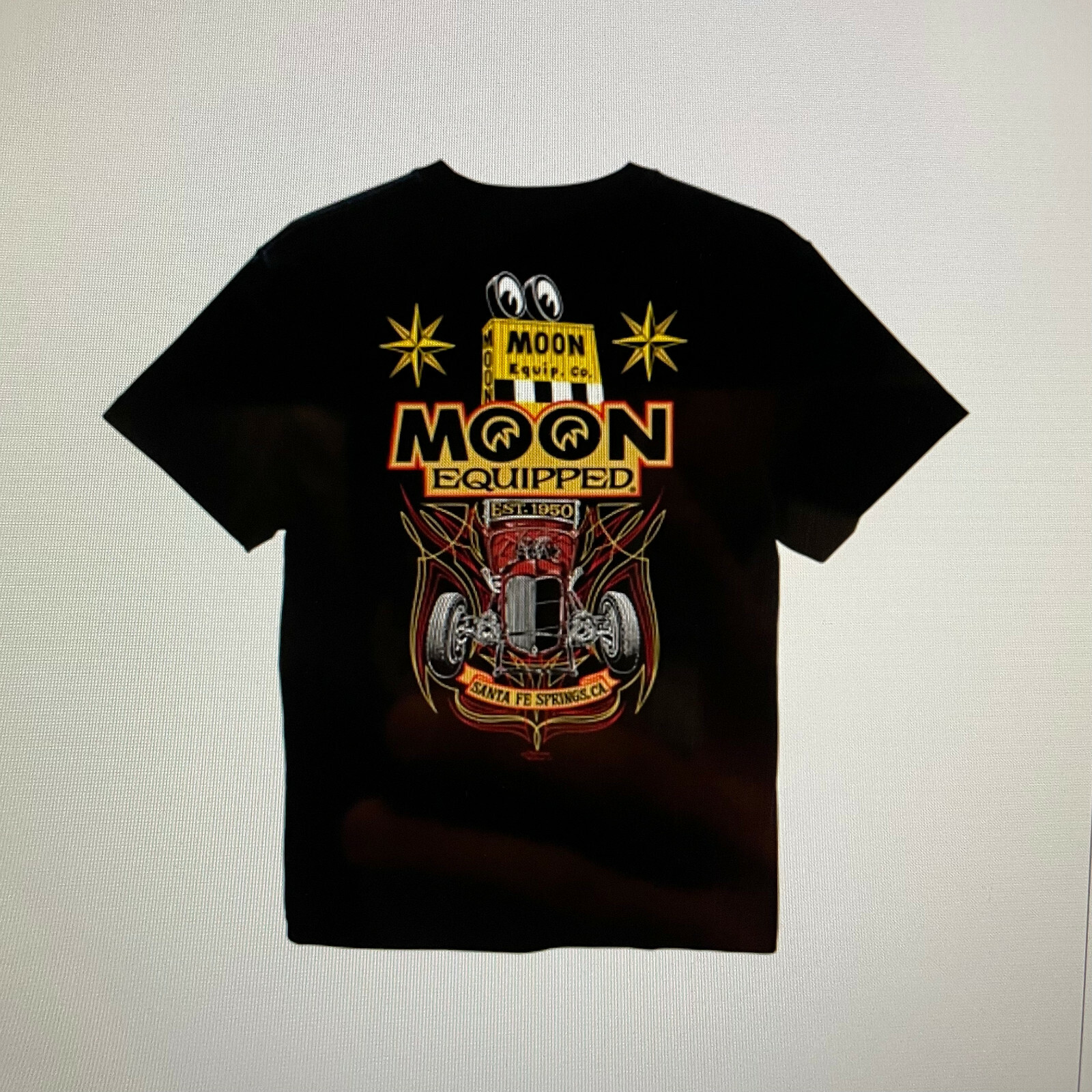 Men’s Mooneyes Moon Equipped 1932 Ford Hot Rod T-Shirt Cotton MQT161BK
