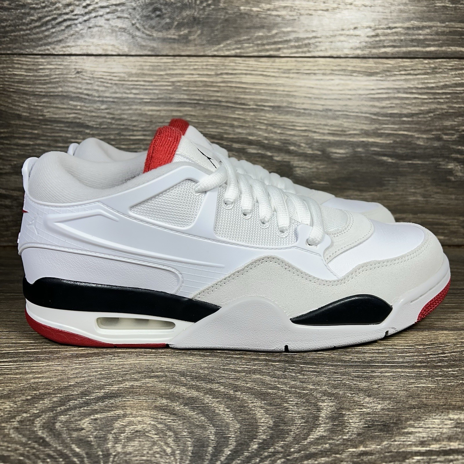 Nike Men’s Air Jordan 4 RM White Fire Red Athletic Shoes Sneakers Trainers New