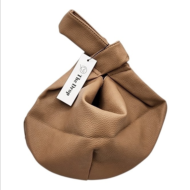 The Drop Women’s Avalon Small Tote Bag 100% Polyurethane Small Wrist Purse TAUPE