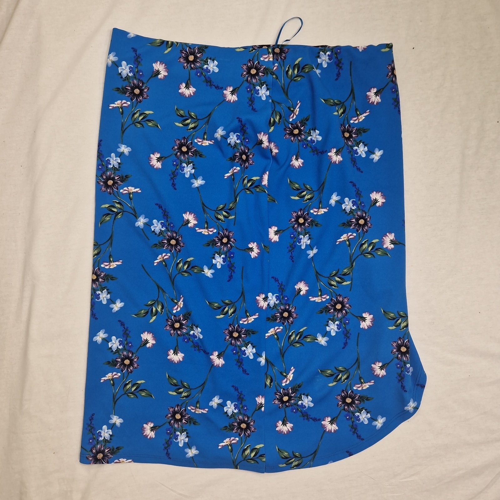Envy Womens Wrap Skirt Floral Stretch Jersey Blue Size UK 16 Length 27in