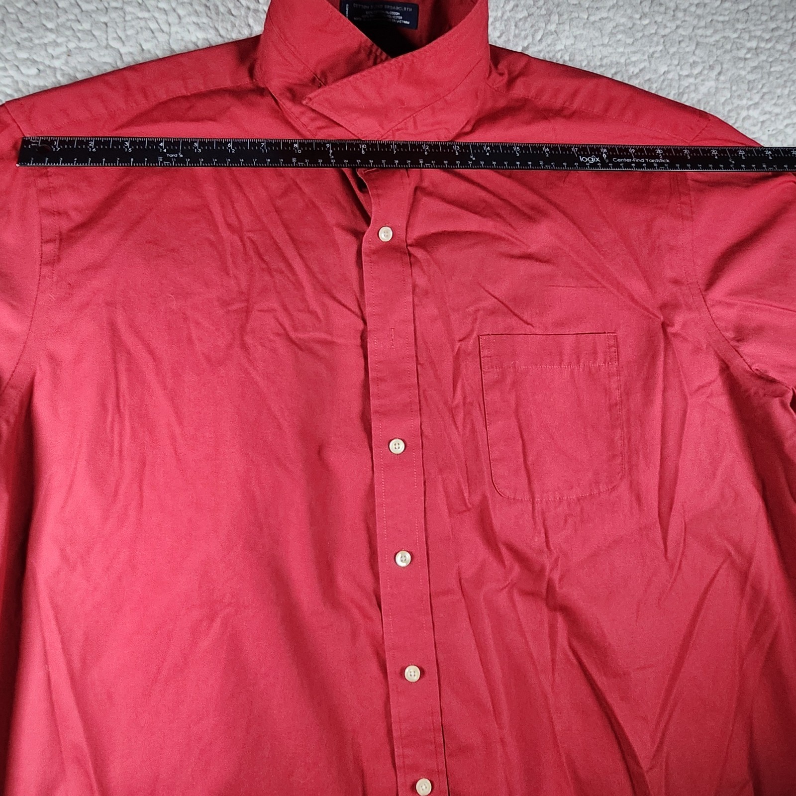 Stafford Essentials Classic Fit Men’s 18-18.5 32/33 Red Button Down Dress Shirt