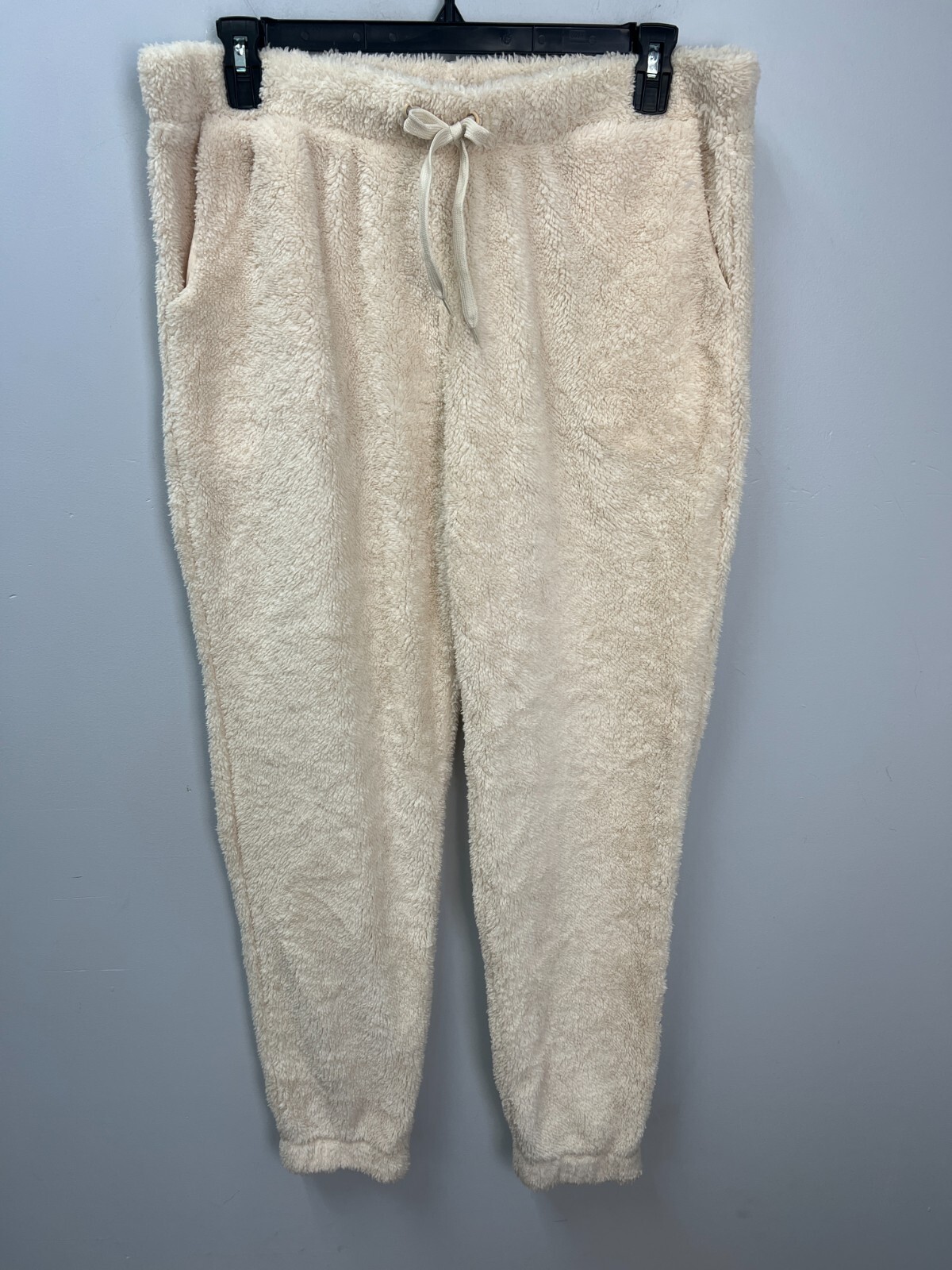 Cut & Paste Ivory Super Soft Faux Fur Joggers Pants Women’s XXL