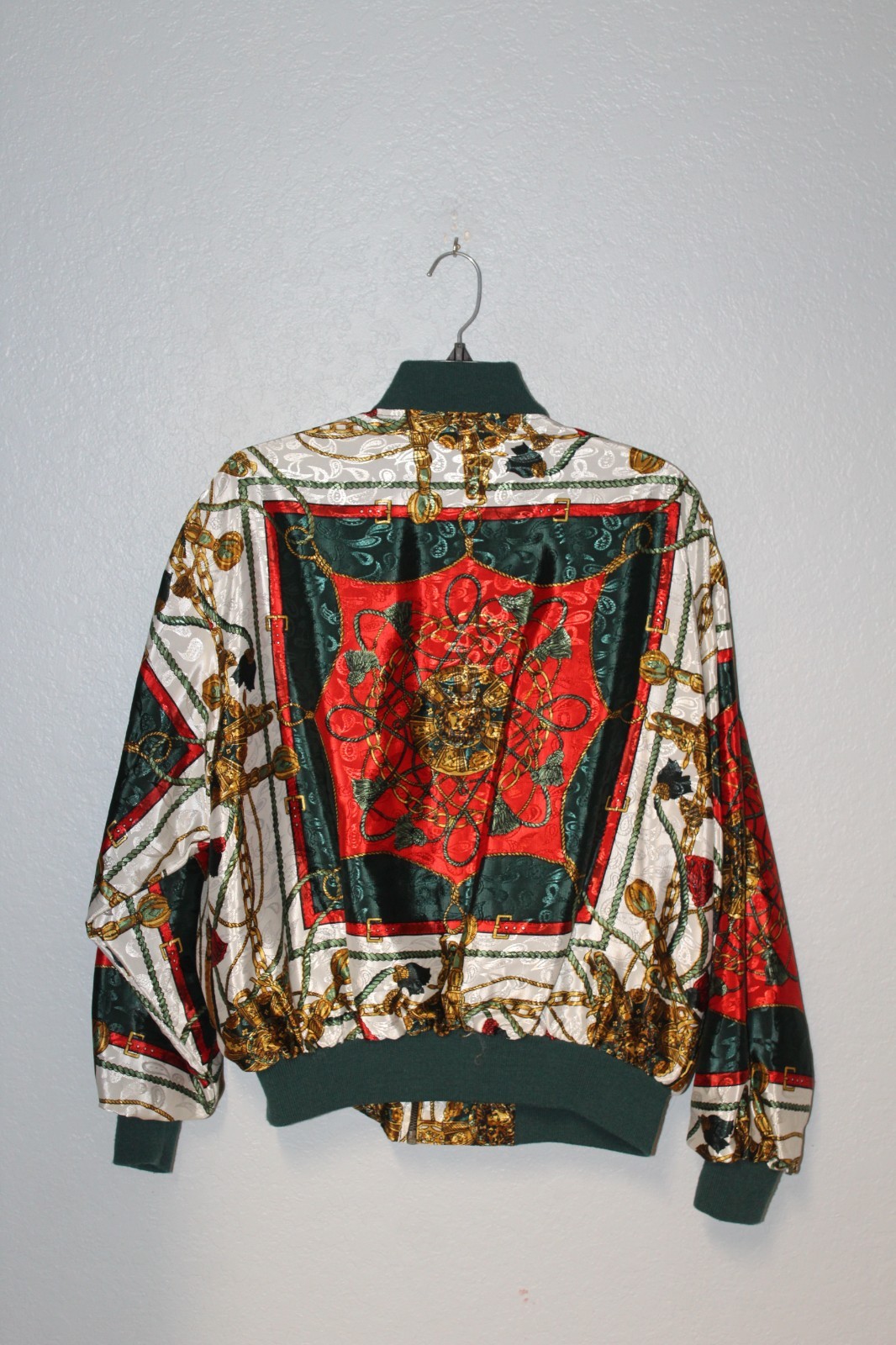 Silkworms Jacket Womens M/L Made Korea Oriental Asian Full Zip Shoulder Pads