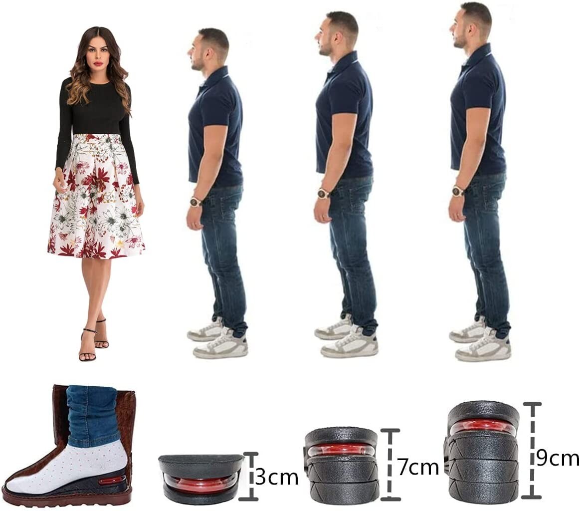Men Women Invisible Height Increase Insoles Heel Lift Taller Shoe Inserts Pad US