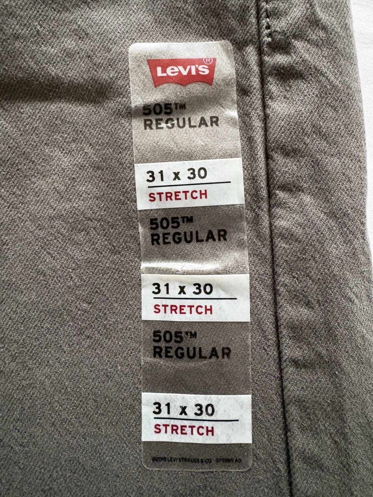 Levi’s 505 Series Regular Fit Stretch Gray Denim Jeans Straight Classic Men’s