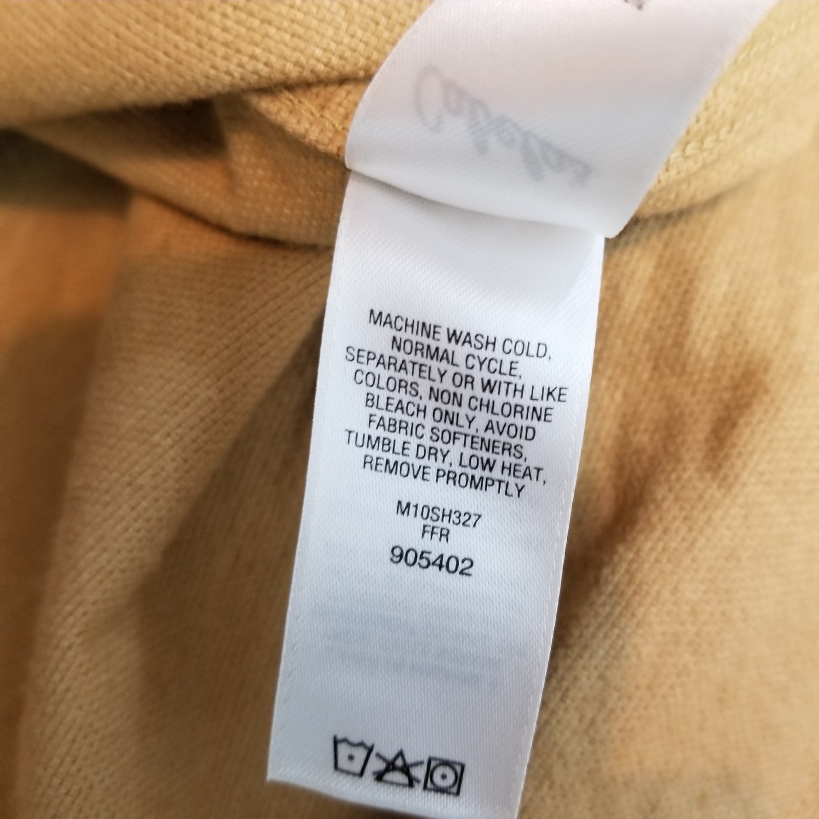 Cabelas Chamois Work Shirt Tan Cotton Long Sleeve Button Up Mens Large Tall