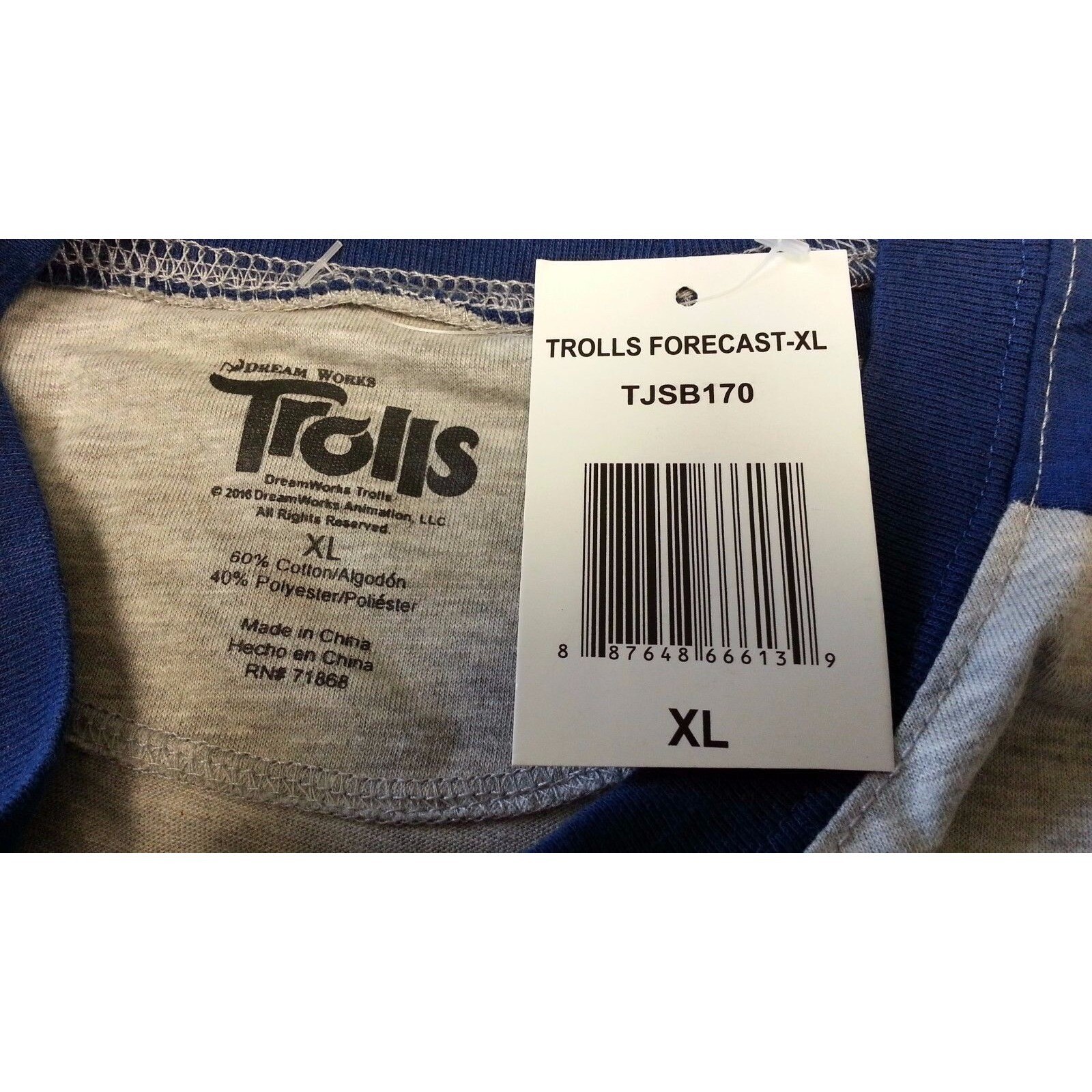 NWT Trolls Movie Forecast Grumpy With A Chance Of No Youth Size XL Kids Shirt