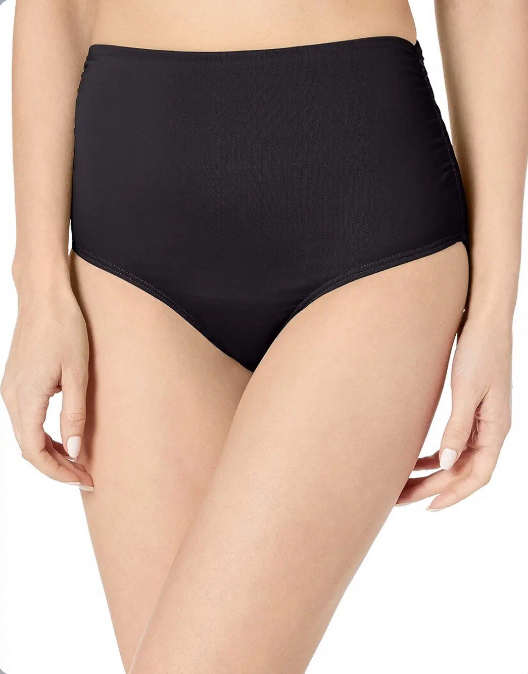 Anne Cole High-Waist Shirred Bottoms Women’s Swimwear Black, Large $56