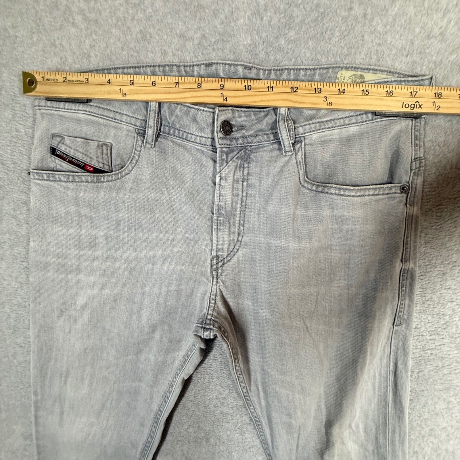Diesel Thommer-SP Slim Skinny Light Gray Mens Jeans 34×29 Stretch Denim