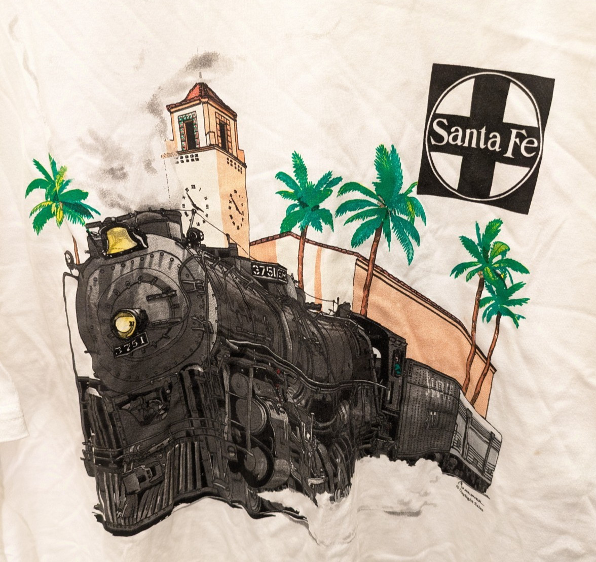 Vintage Santa Fe Train Railway T Shirt XXXL Daylight sales Hanes Myardner 3x