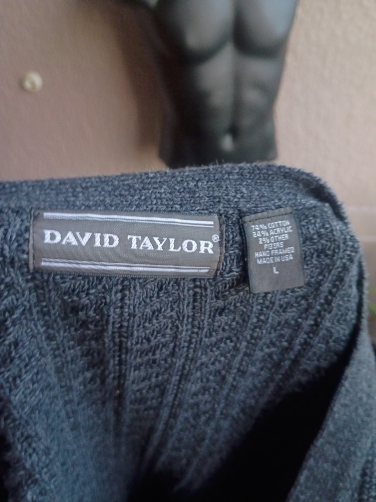 Vintage David Taylor Men’s Heavy Cable Knit Cardigan Made In USA Sweater, L